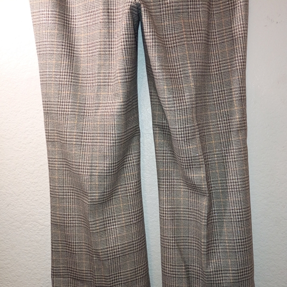 Chico's Plaid Pants Brown Neutrals Metallic Accents size 14/16 - Picture 7 of 16